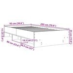 vidaXL Cadre de lit blanc 90x200 cm bois d'ingénierie