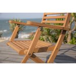 Lot de 2 fauteuils pliantes de jardin en eucalyptus FSC - 57,5x56x90cm