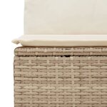 vidaXL Canapé d'angle de jardin avec coussins beige résine tressée