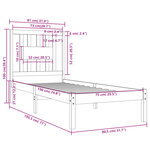 vidaXL Cadre de lit Noir Bois massif 75x190 cm Petit simple