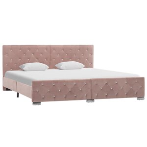 vidaXL Cadre de lit sans matelas Rose Velours 180x200 cm