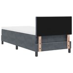 Lit box spring vidaXL avec matelas gris foncé en velours simple