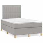 vidaXL Sommier à lattes de lit matelas LED gris clair 120x190 cm tissu