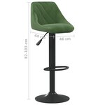 vidaXL Tabouret de bar Vert foncé Velours
