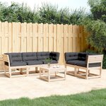 vidaXL Salon de jardin 5 Pièces avec coussins bois de pin massif