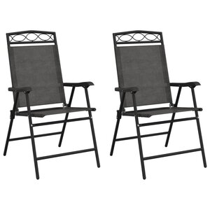 vidaXL Chaises de jardin pliables lot de 2 en acier et textilène