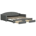 vidaXL Lit de jour avec gigogne et tiroirs gris foncé 100x200 cm tissu