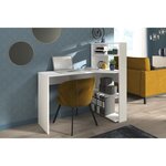JUNE Bureau d'angle contemporain décor blanc - L 122 cm