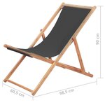 vidaXL Chaise pliable de plage Tissu et cadre en bois Gris