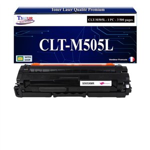 T3AZUR - Toner compatible avec Samsung CLT-M505L pour Samsung ProXpress C2620DW C2670FW C2680FX - Magenta