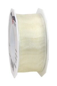 Organza four seasons 25-m-rouleau 40 mm  créme laitonné