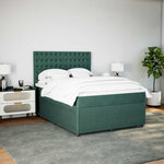 vidaXL Sommier à lattes de lit et matelas Vert foncé 160x200cm Velours
