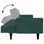 vidaXL Canapé-lit à 2 places avec repose-pied vert foncé velours