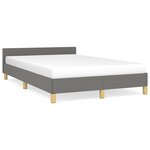 vidaXL Cadre de lit avec tête de lit gris foncé 120x190 cm tissu