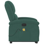 vidaXL Fauteuil de massage inclinable Vert foncé Velours