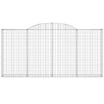 vidaXL Paniers à gabions arqués 4 Pièces 300x30x140/160 cm fer galvanisé