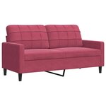 vidaXL Ensemble de canapés 2 Pièces avec coussins Rouge bordeaux Velours