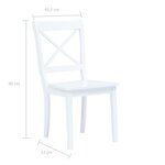 vidaXL Ensemble de salle à manger 5 Pièces Bois d'hévéa Blanc