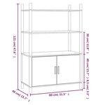 vidaXL Buffet haut Blanc 80x40x121 cm Bois d'ingénierie