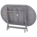 vidaXL Mobilier à dîner de jardin 7 Pièces Bois d'acacia massif Gris