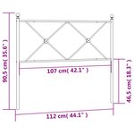 vidaXL Tête de lit métal blanc 100 cm