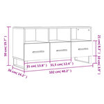 vidaXL Meuble TV blanc 102x36x50 cm bois d'ingénierie