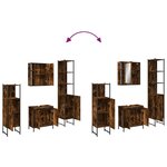 vidaXL Ensemble d'armoires de salle de bain 4 Pièces chêne fumé