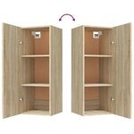 vidaXL Armoire murale Chêne sonoma 34 5x34x90 cm Bois d'ingénierie