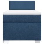 vidaXL Sommier à lattes de lit avec matelas Bleu 100x200 cm Tissu