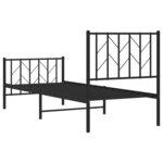 vidaXL Cadre de lit métal avec tête de lit/pied de lit noir 75x190 cm
