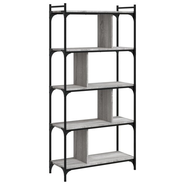 vidaXL Bibliothèque 5 niveaux sonoma gris 76x32x158 cm
