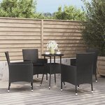 vidaXL Ensemble de bistro de jardin 5 Pièces coussins noir poly rotin