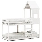 vidaXL Lit superposé sans matelas blanc 75x190 cm bois de pin massif