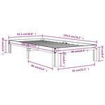 vidaXL Cadre de lit bois massif 90x190 cm simple