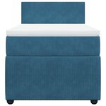 vidaXL Sommier à lattes de lit avec matelas bleu 90x190 cm velours
