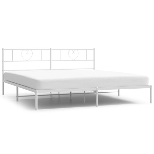 vidaXL Cadre de lit métal avec tête de lit blanc 200x200 cm