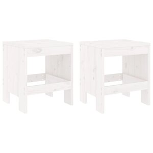 vidaXL Tabourets de jardin lot de 2 blanc 40x36x45 cm bois massif pin
