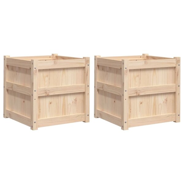 vidaXL Jardinières 2 Pièces bois de pin massif