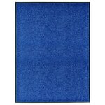 vidaXL Paillasson lavable Bleu 90x120 cm