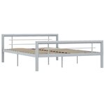 vidaXL Cadre de lit Gris et blanc Métal 160 x 200 cm