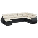 vidaXL Salon de jardin 8 Pièces avec coussins noir résine tressée