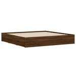 vidaXL Cadre de lit avec tiroirs chêne marron 200x200 cm