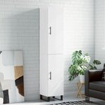 vidaXL Buffet haut Blanc brillant 34 5x34x180 cm Bois d'ingénierie