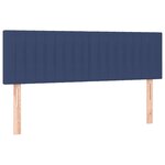 vidaXL Sommier à lattes de lit avec matelas LED Bleu 140x200 cm Tissu