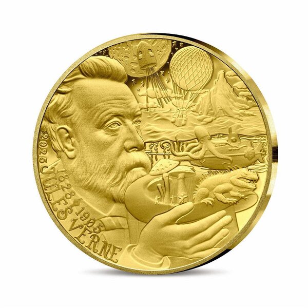 L'Art de la Plume – Jules Verne - Monnaie de 20€ 1/10 Oz Or
