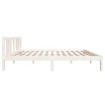 vidaXL Cadre de lit Blanc Bois massif 140x200 cm