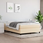 vidaXL Cadre de lit Crème 140 x 200 cm Tissu
