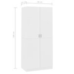 vidaXL Garde-robe Blanc 90x52x200 cm Bois d’ingénierie