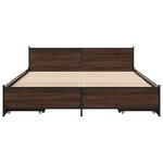 vidaXL Cadre de lit et tiroirs chêne marron 150x200 cm bois ingénierie