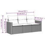 vidaXL Salon de jardin avec coussins 3Pièces mélange beige résine tressée
